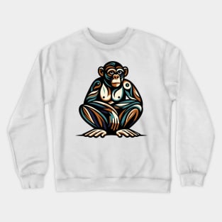 Pop art monkey illustration. cubism illustration of monkey Crewneck Sweatshirt